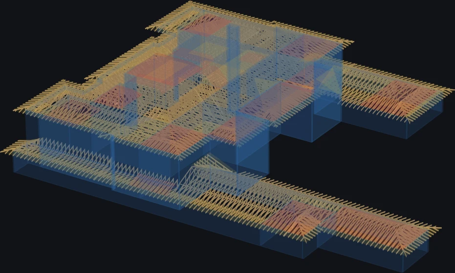 Huge House 3-D truss layout preview